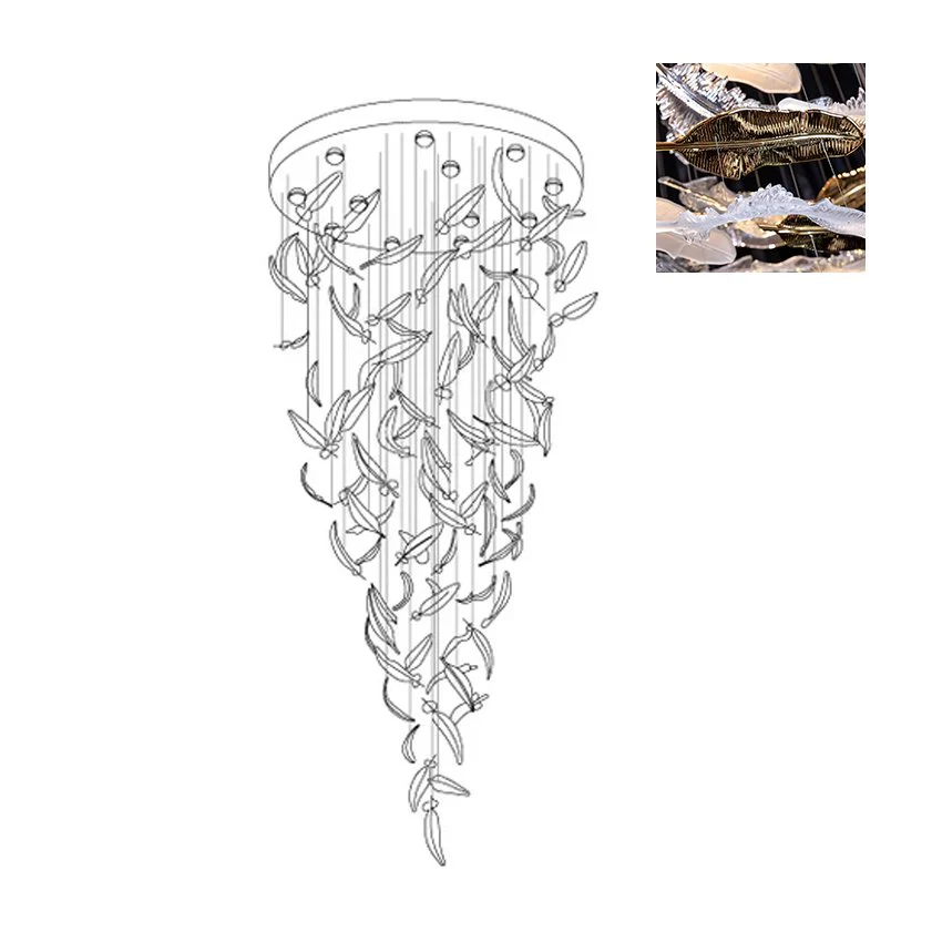 Glass Feathers Flying Chandelier - Image 56