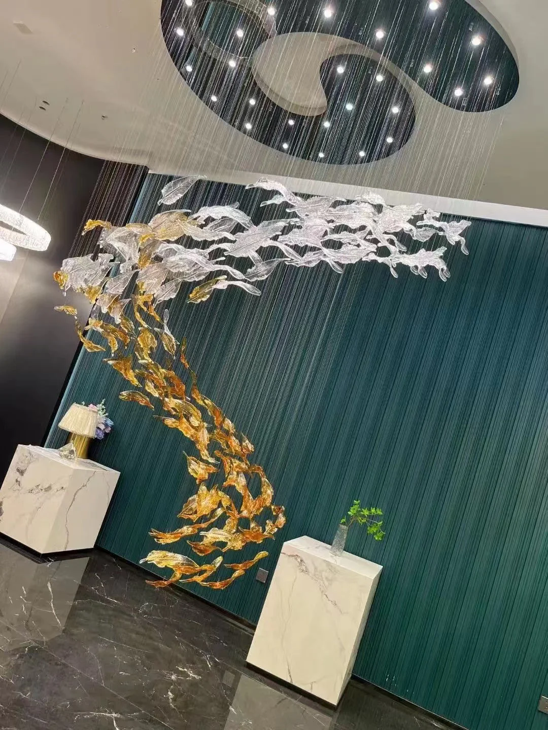 Glass Feathers Flying Chandelier - Image 59