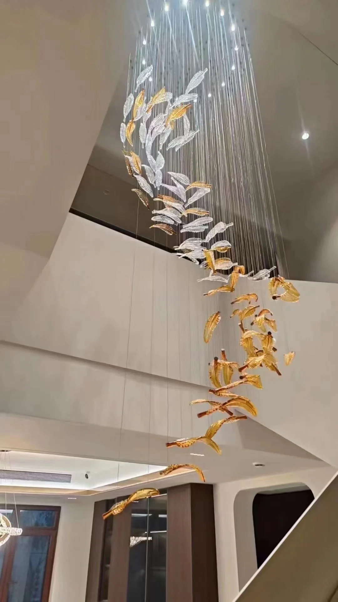 Glass Feathers Flying Chandelier - Image 60