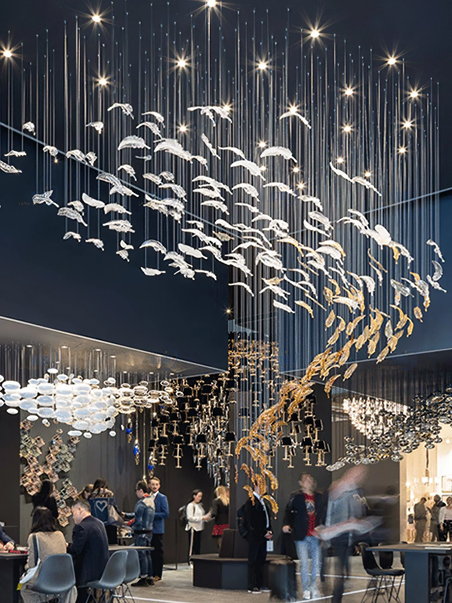 Glass Feathers Flying Chandelier - Image 8