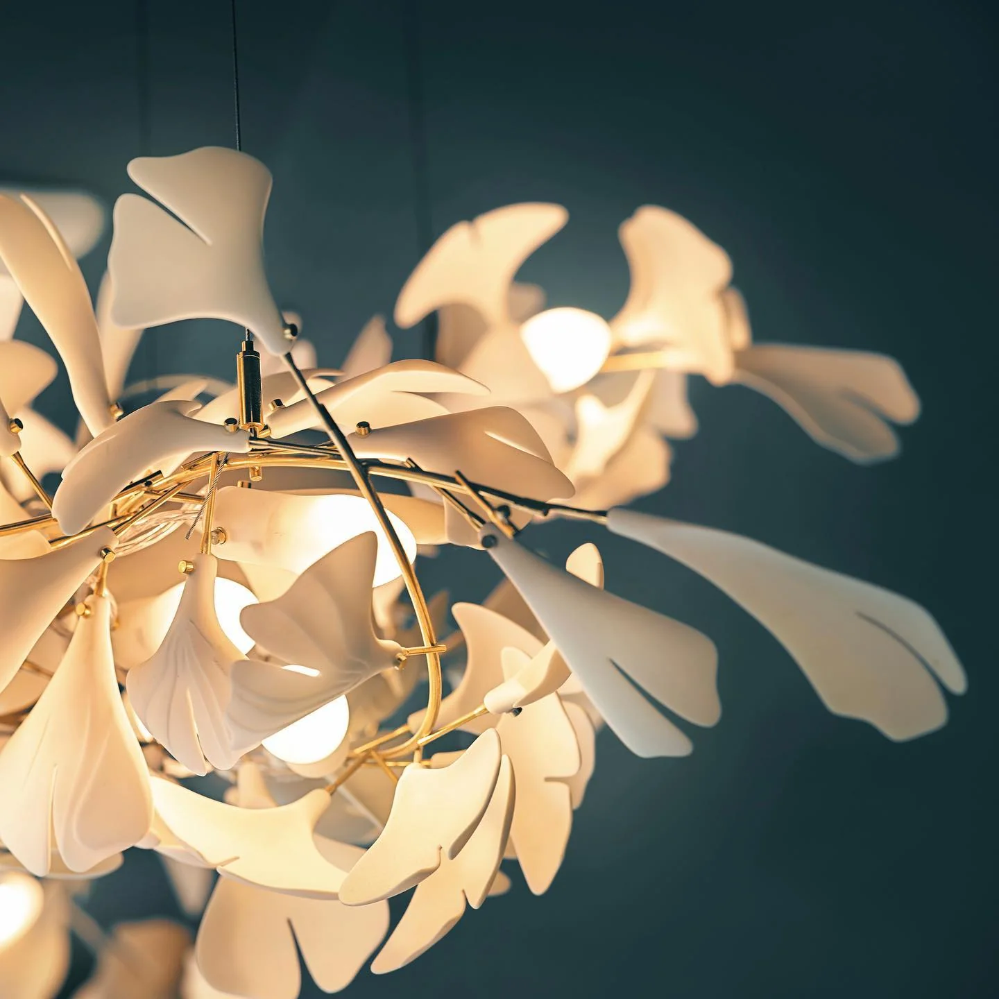 Gold White Leaves Combination Gingko Chandeliers - Image 23
