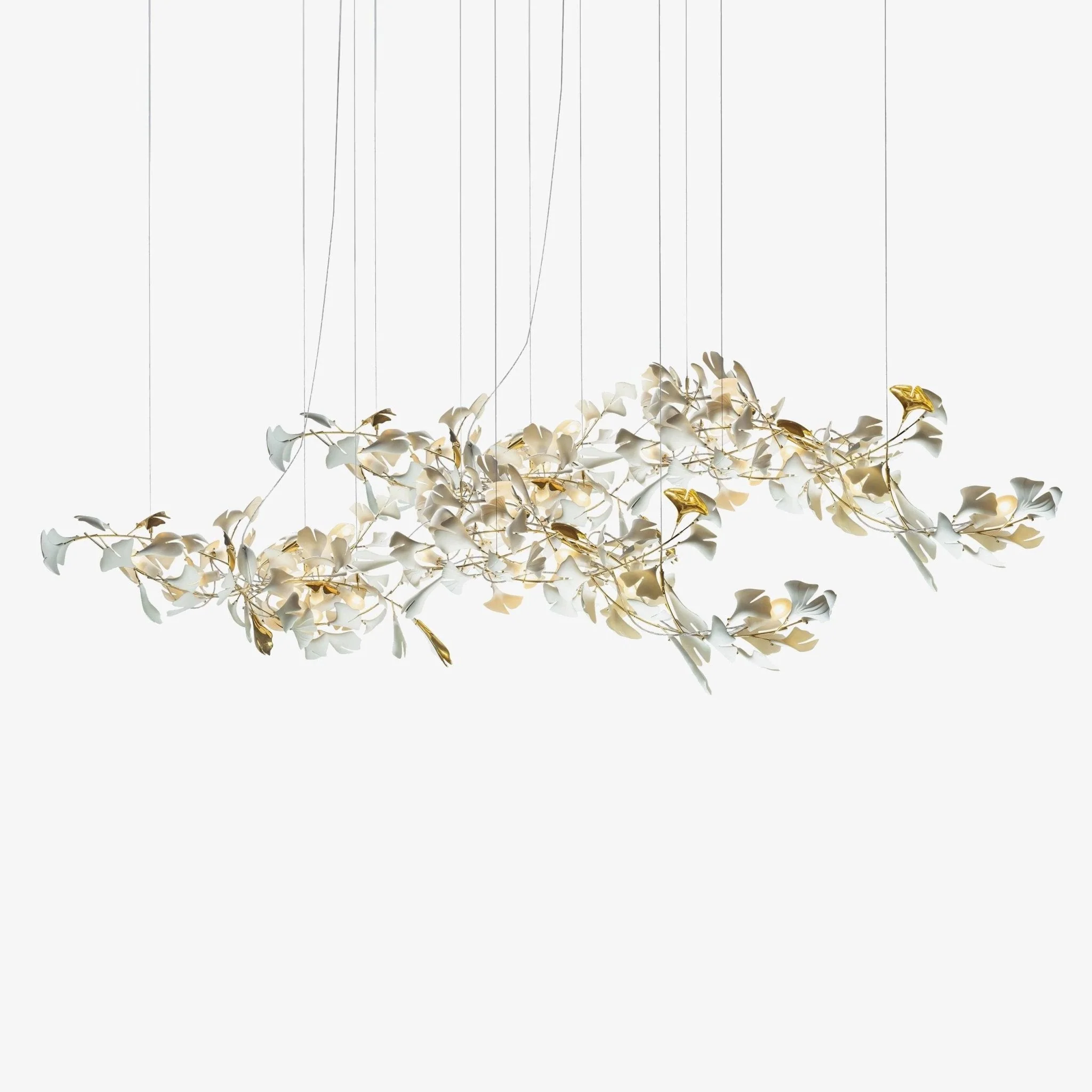 Gold White Leaves Combination Gingko Chandeliers - Image 27
