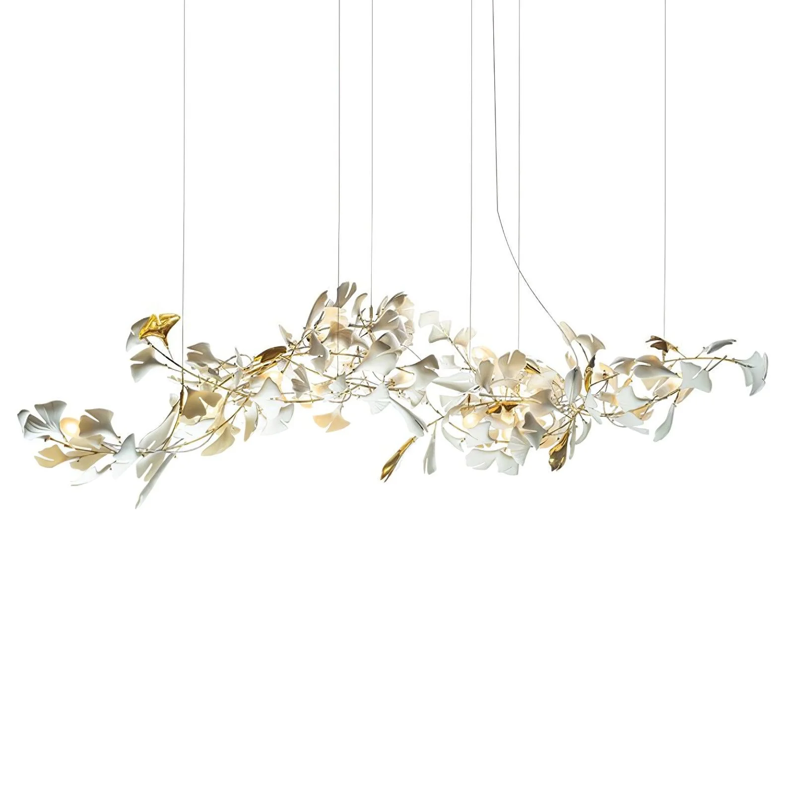 Gold White Leaves Combination Gingko Chandeliers - Image 28