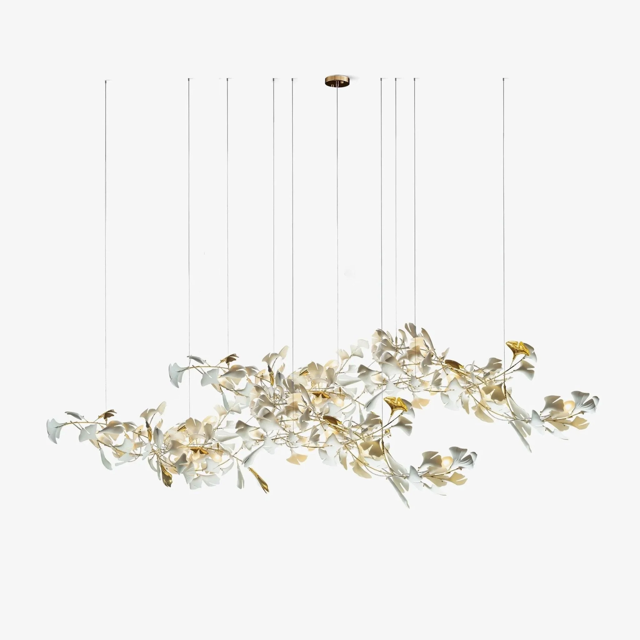 Gold White Leaves Combination Gingko Chandeliers - Image 30