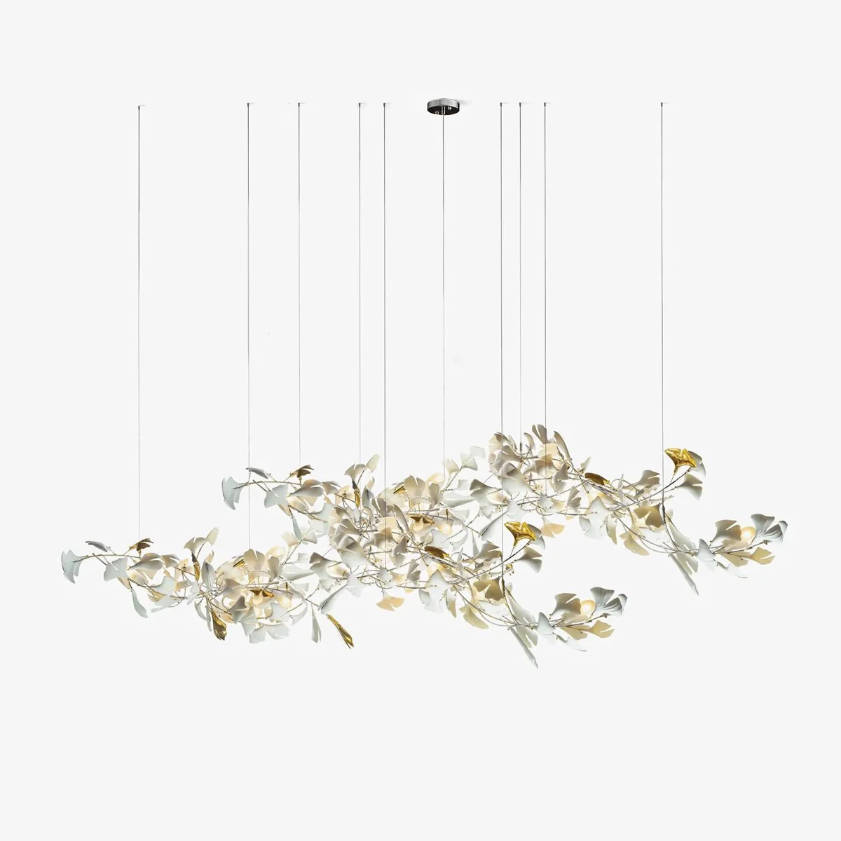 Gold White Leaves Combination Gingko Chandeliers - Image 31