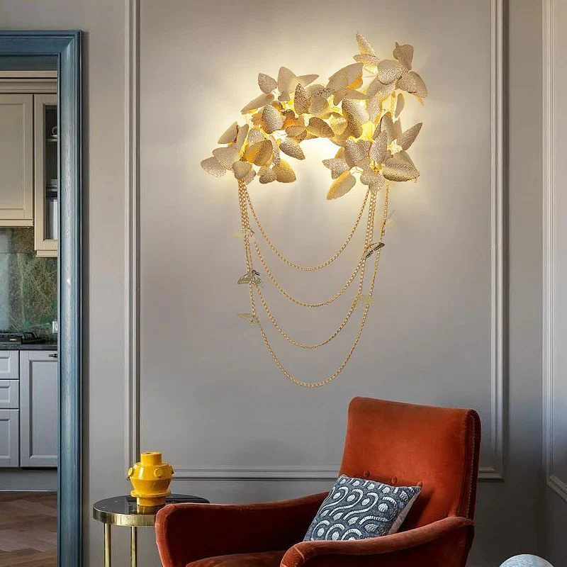 Golden Leaf Sconce 23.6"  47.2" - Image 4