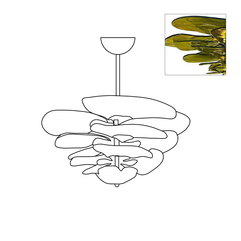 Petals Gold Murano Chandelier - Image 100