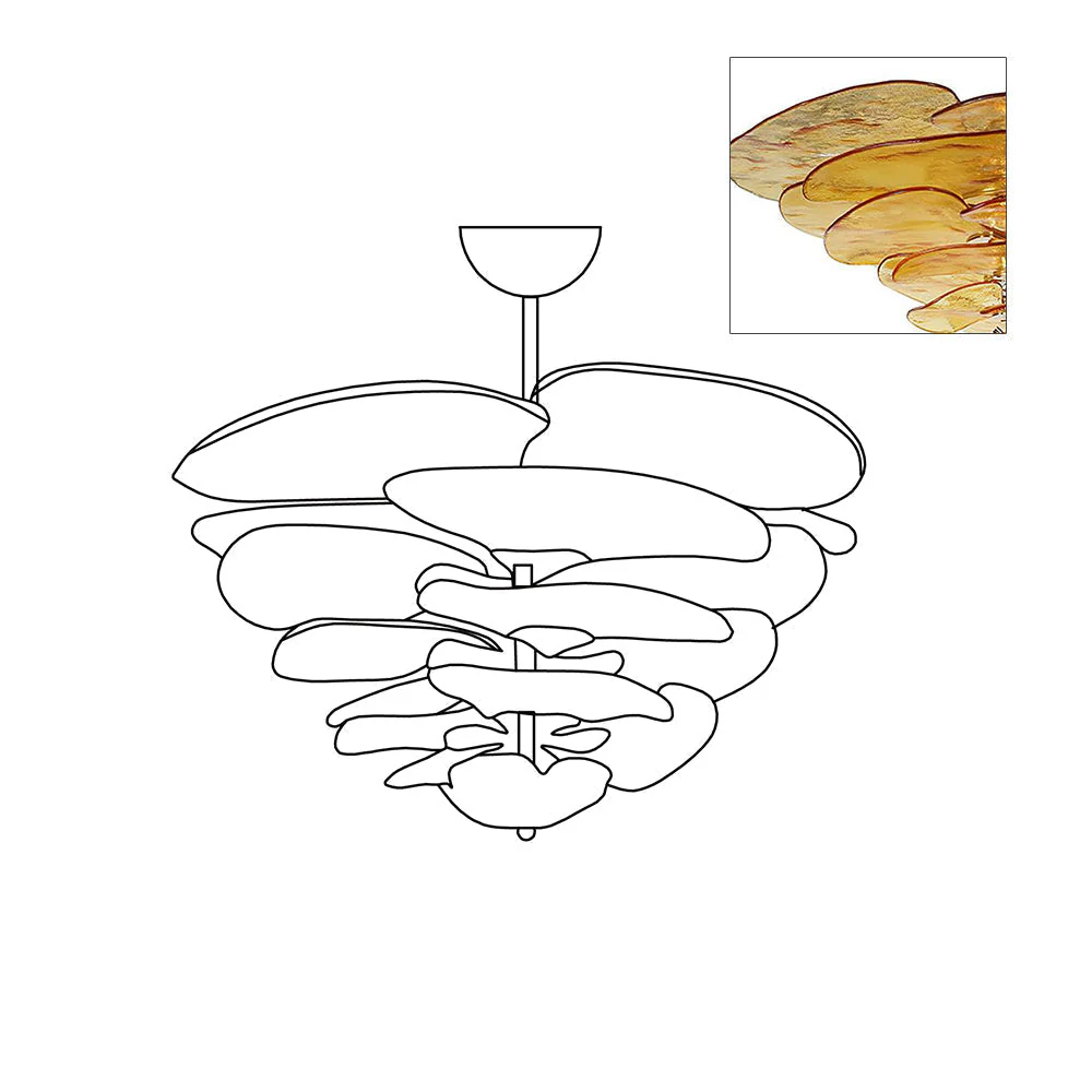 Petals Gold Murano Chandelier - Image 101
