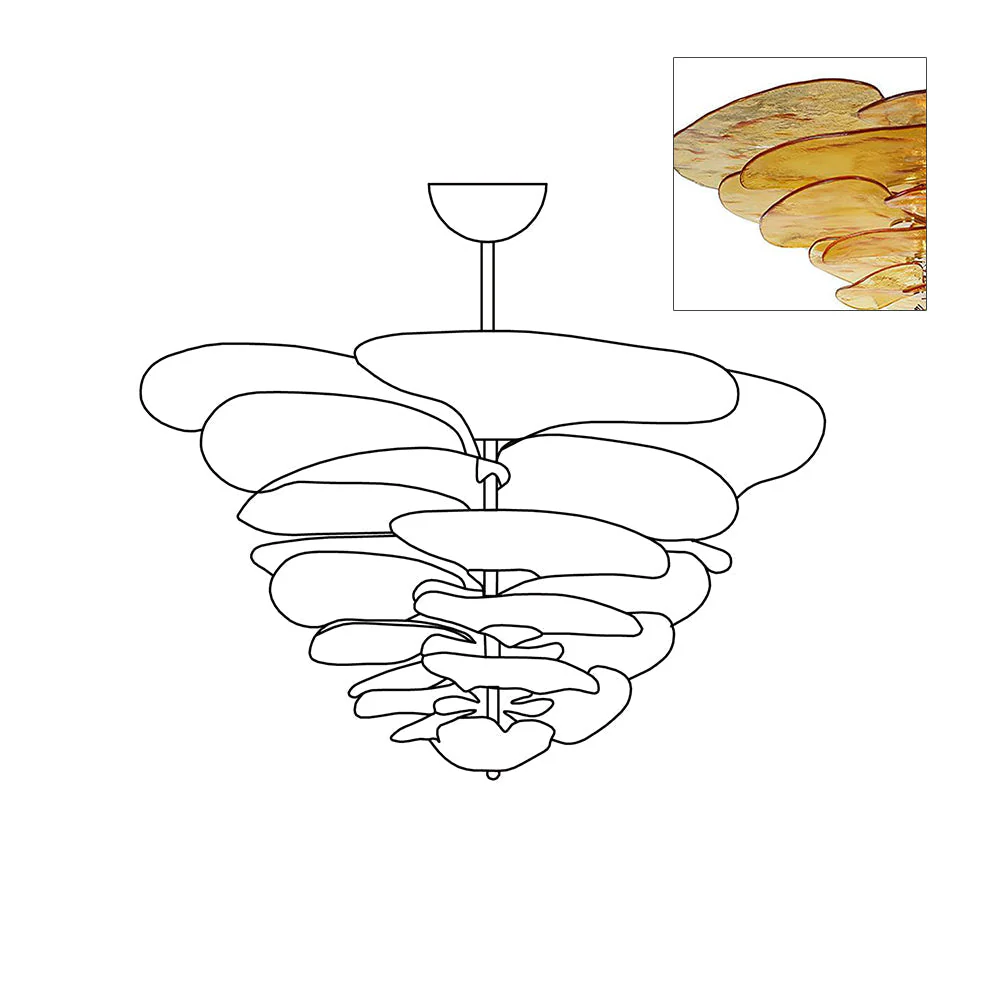 Petals Gold Murano Chandelier - Image 11