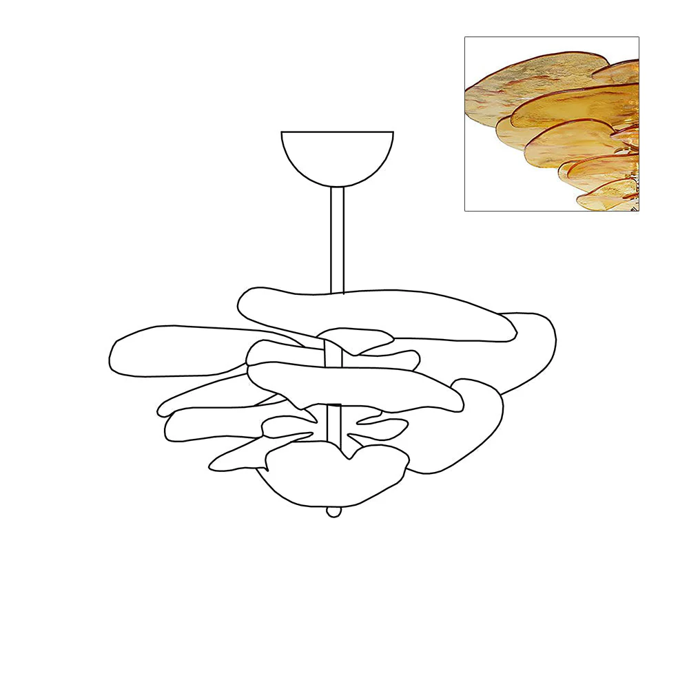Petals Gold Murano Chandelier - Image 15