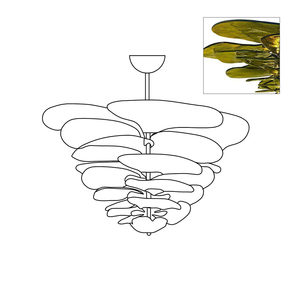 Petals Gold Murano Chandelier - Image 4