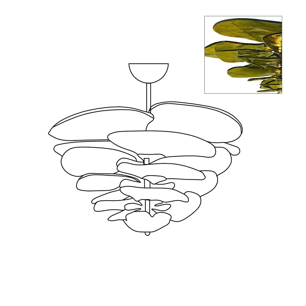 Petals Gold Murano Chandelier - Image 8