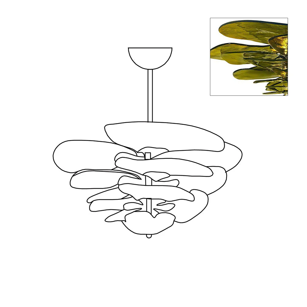 Petals Gold Murano Chandelier - Image 9
