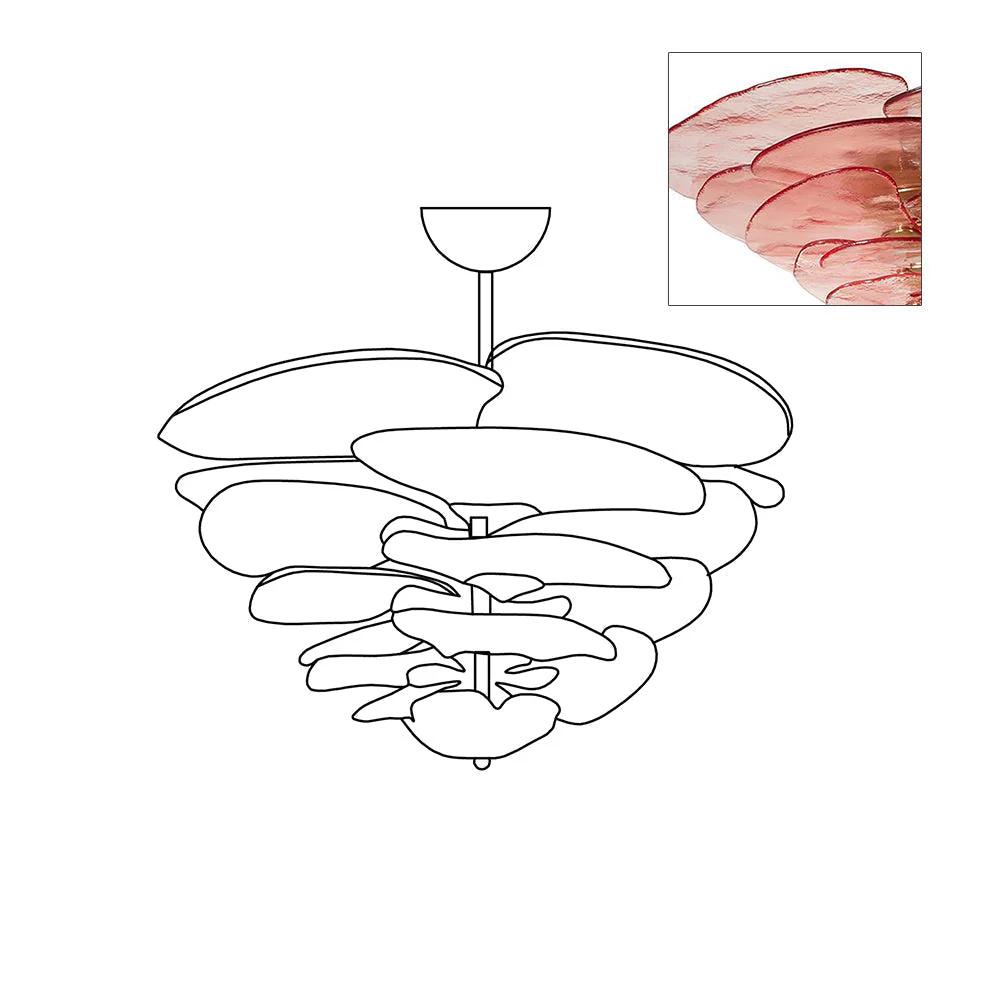 Petals Gold Murano Chandelier - Image 95