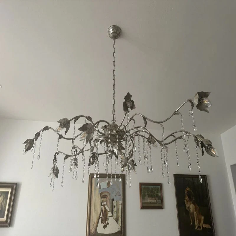 Gothic Viticci Rectangular Chandelier 52 " 61" 71"- Silver - Image 10