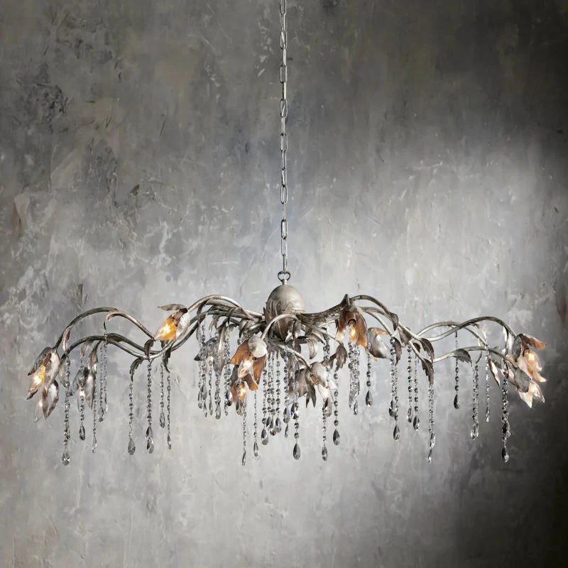 Gothic Viticci Rectangular Chandelier 52 " 61" 71"- Silver - Image 13