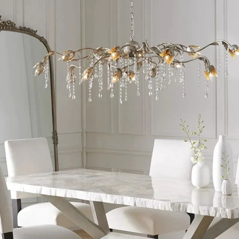 Gothic Viticci Rectangular Chandelier 52 " 61" 71"- Silver - Image 16