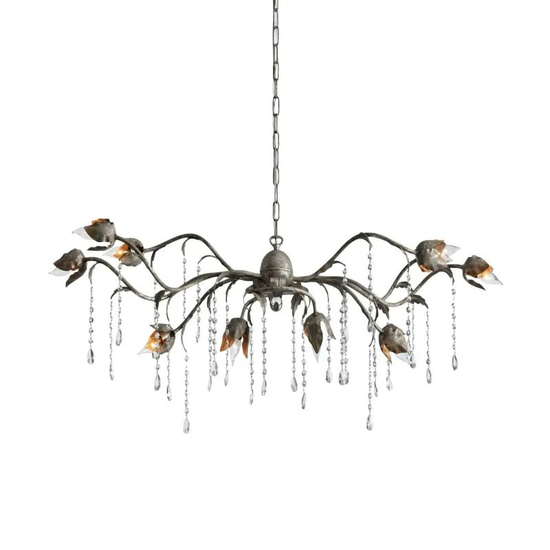 Gothic Viticci Rectangular Chandelier 52 " 61" 71"- Silver - Image 17