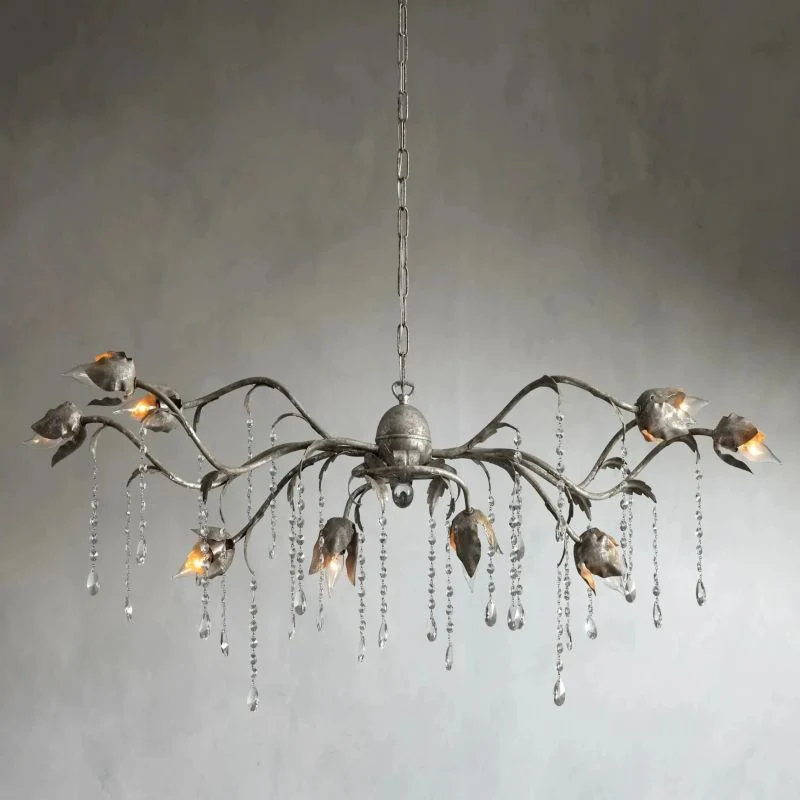Gothic Viticci Rectangular Chandelier 52 " 61" 71"- Silver - Image 18