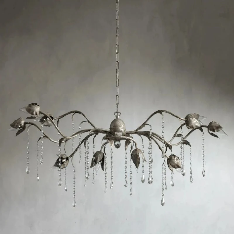 Gothic Viticci Rectangular Chandelier 52 " 61" 71"- Silver - Image 19