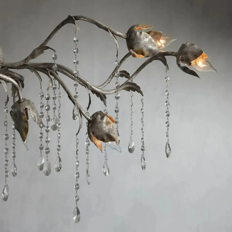 Gothic Viticci Rectangular Chandelier 52 " 61" 71"- Silver - Image 20