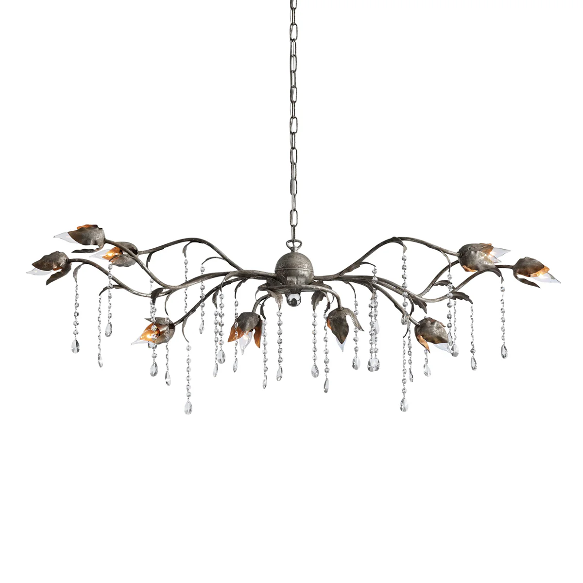 Gothic Viticci Rectangular Chandelier 52 " 61" 71"- Silver - Image 21