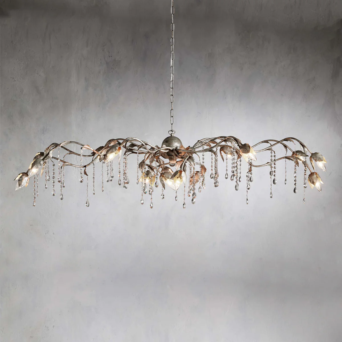 Gothic Viticci Rectangular Chandelier 52 " 61" 71"- Silver - Image 22