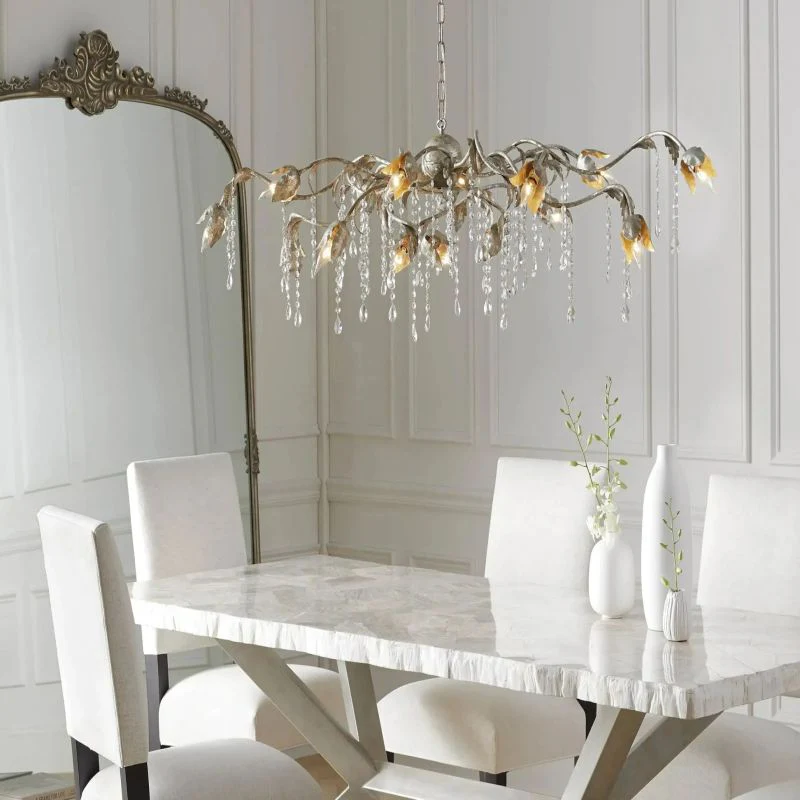 Gothic Viticci Rectangular Chandelier 52 " 61" 71"- Silver - Image 6