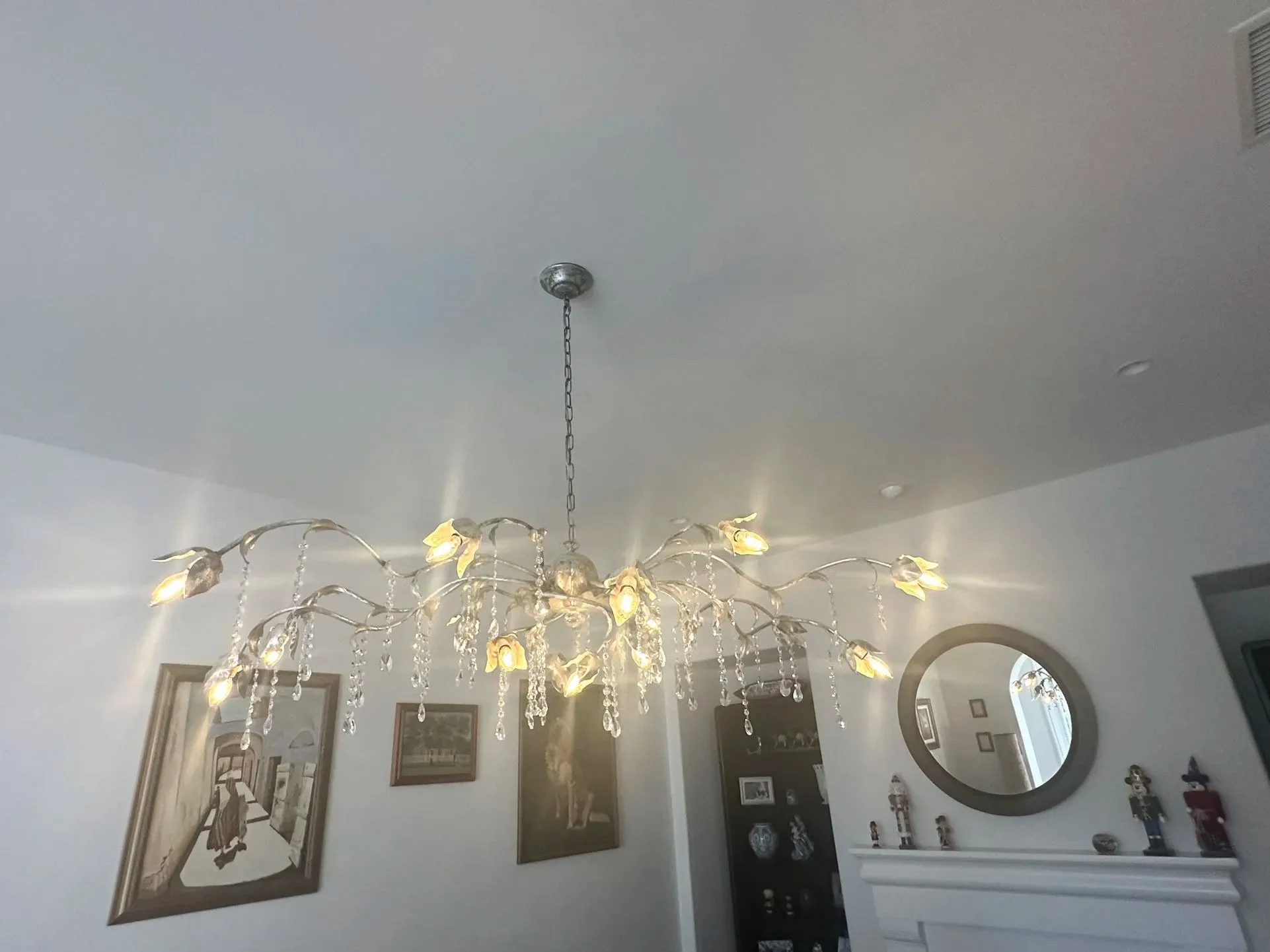 Gothic Viticci Rectangular Chandelier 52 " 61" 71"- Silver - Image 7