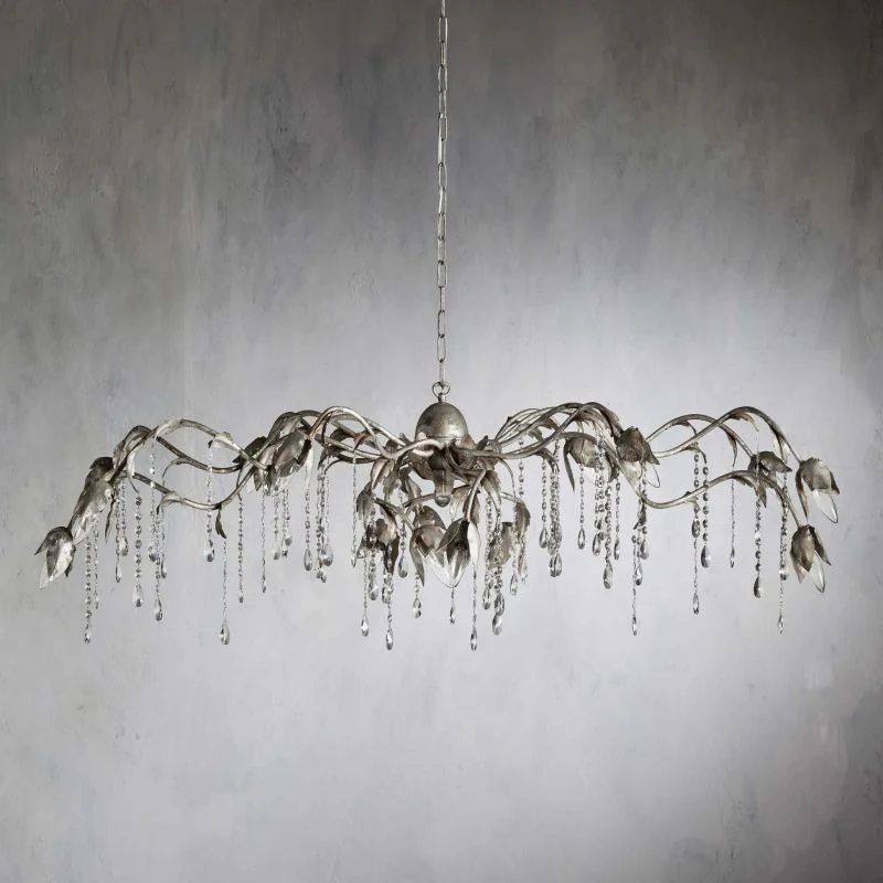 Gothic Viticci Rectangular Chandelier 52 " 61" 71"- Silver - Image 9