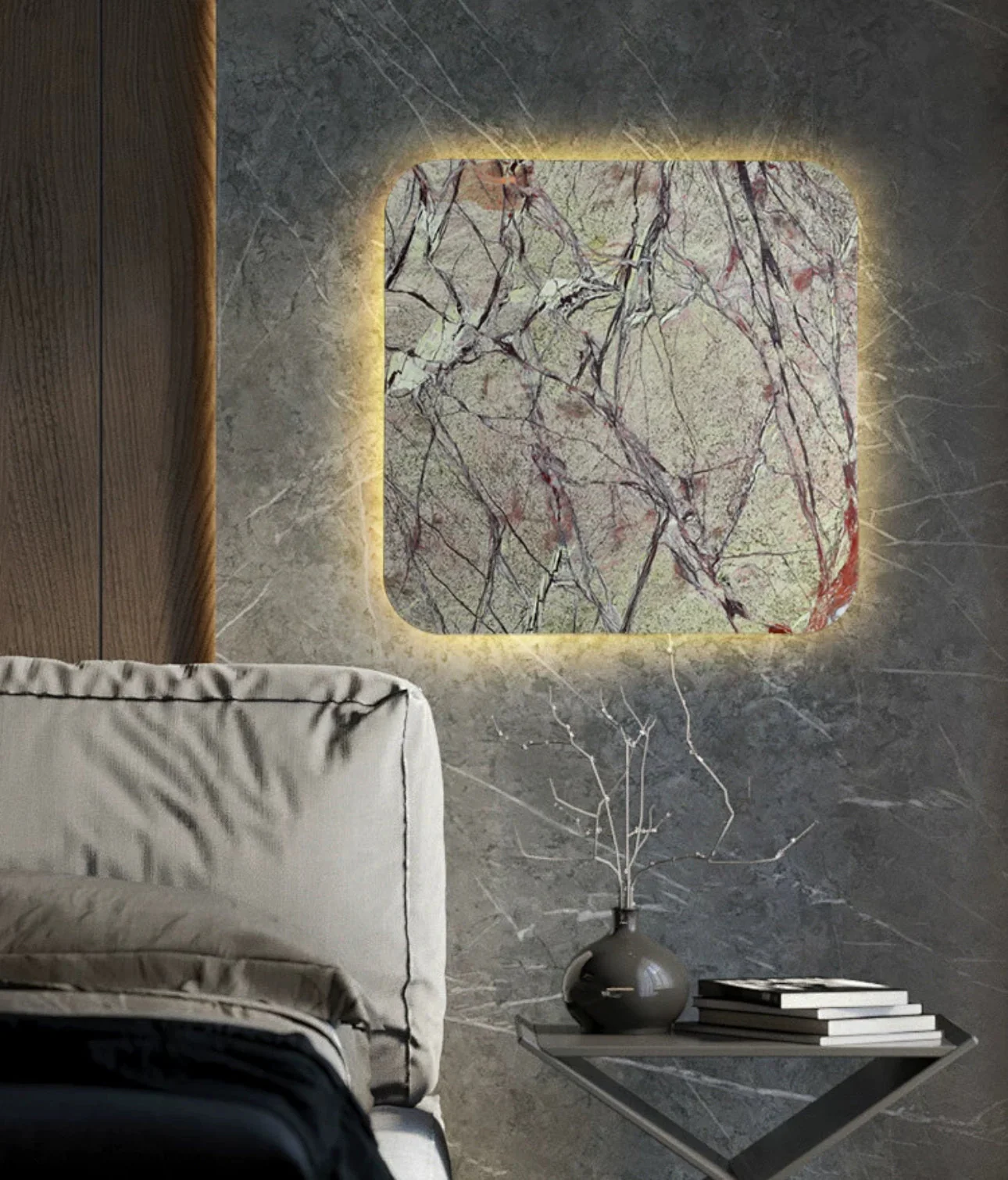 Green Marble Square Wall Lamp - Image 2
