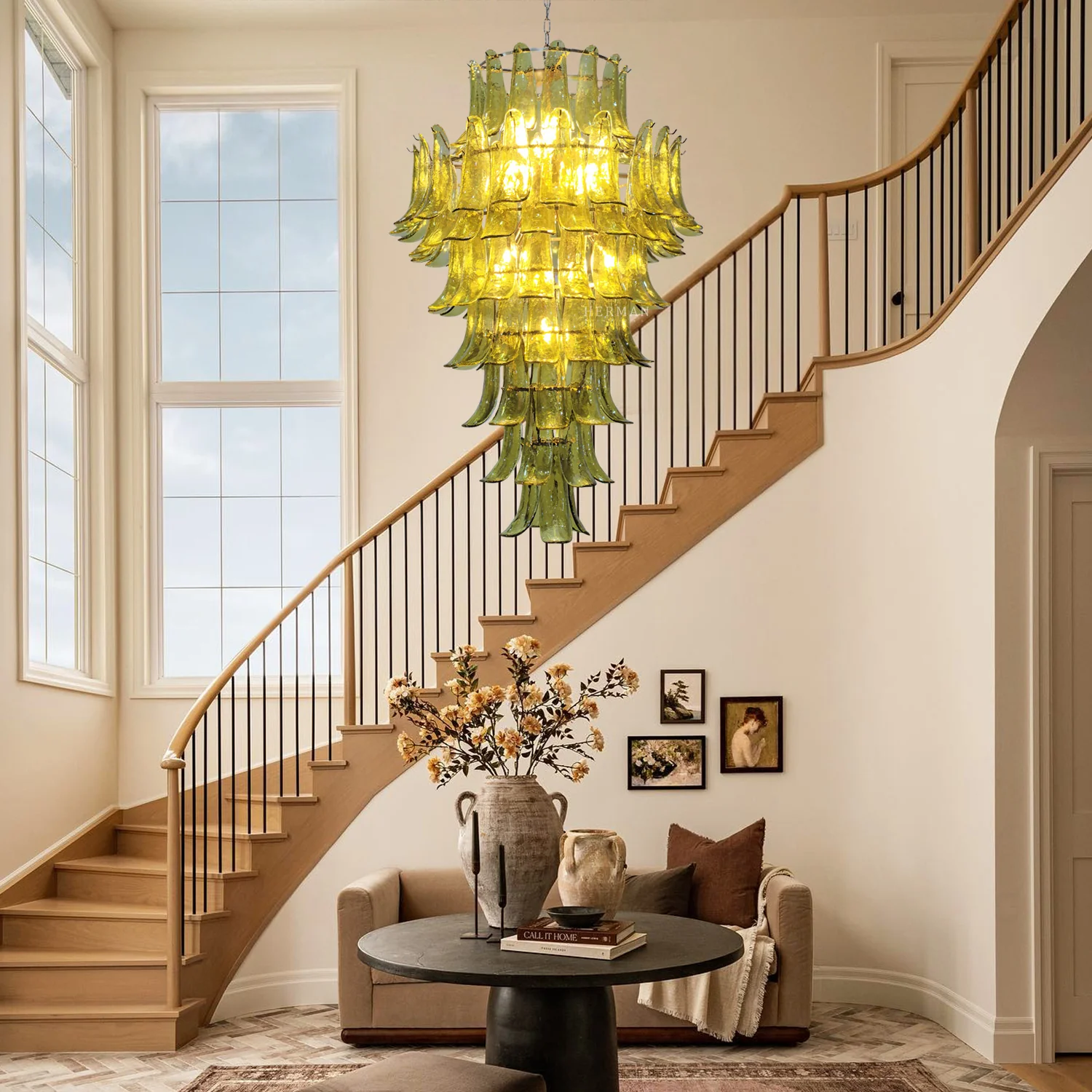 Green Petalo Murano Chandelier - Image 6