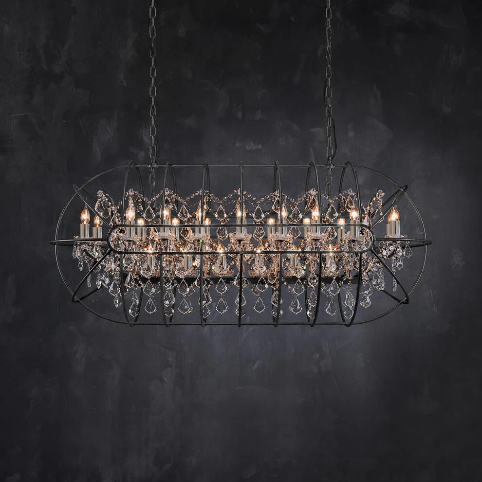 Gyro Crystal Rectangular Chandelier Natural - Image 2