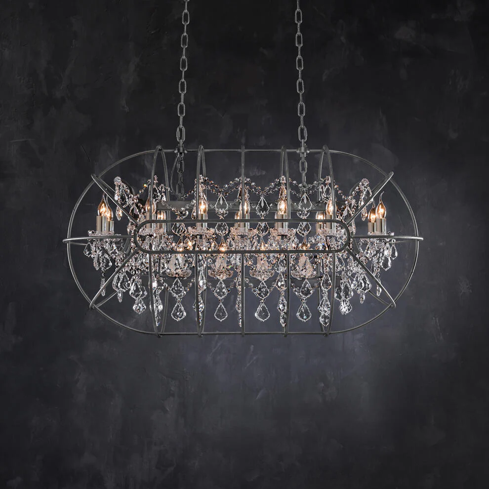 Gyro Crystal Rectangular Chandelier Natural - Image 5