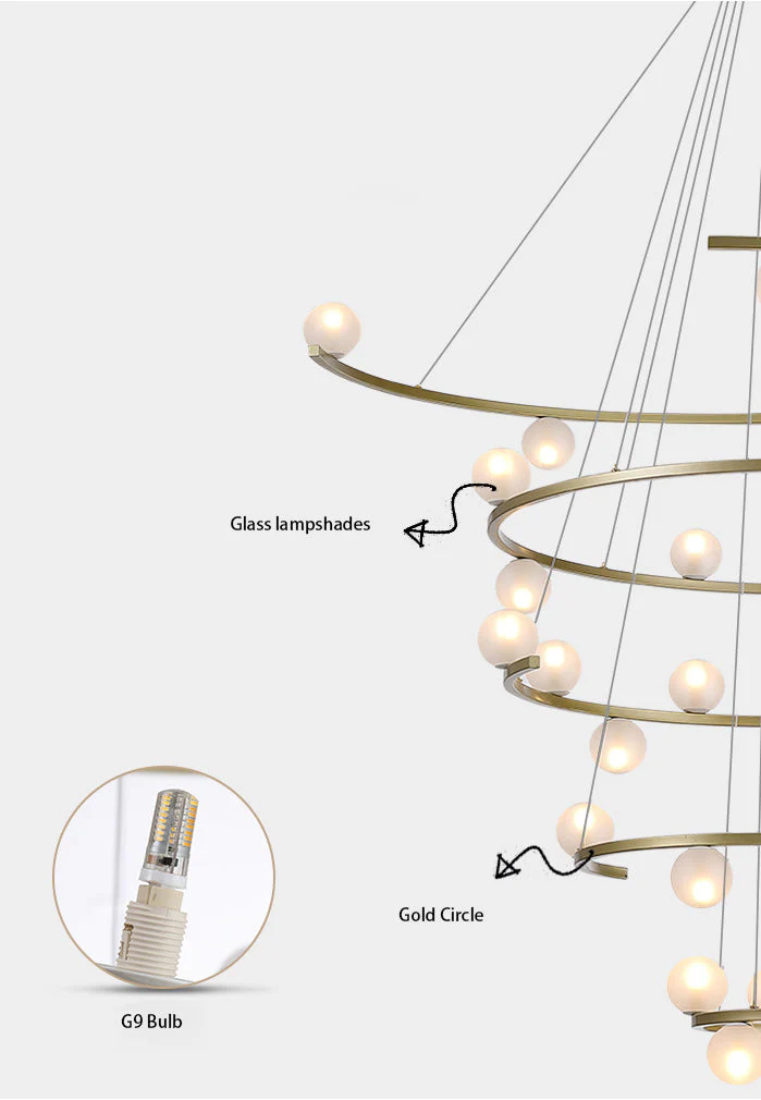 Modern Half Ring LED Chandelier by Aurorae Lighting - Image 2