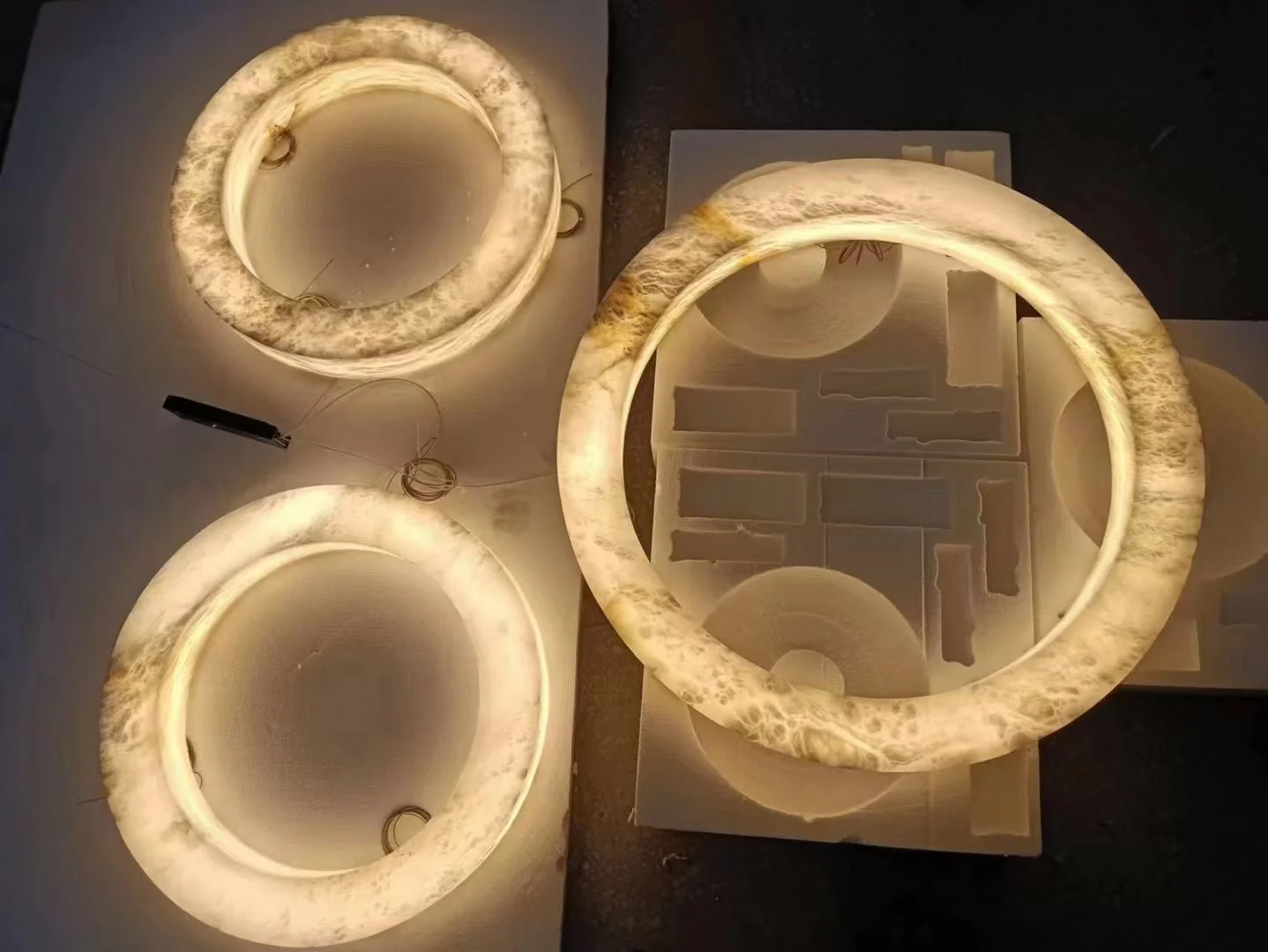 Halo Alabaster Natural Stone Chandelier - Image 11