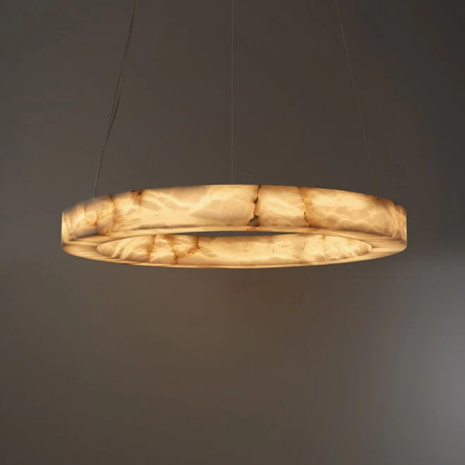 Halo Alabaster Natural Stone Chandelier - Image 4