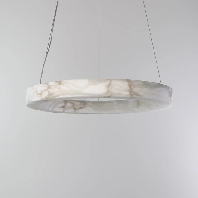 Halo Alabaster Natural Stone Chandelier - Image 7