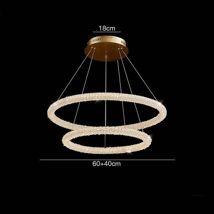 Halo Modern Clear Crystal Ring Chandelier - Image 11