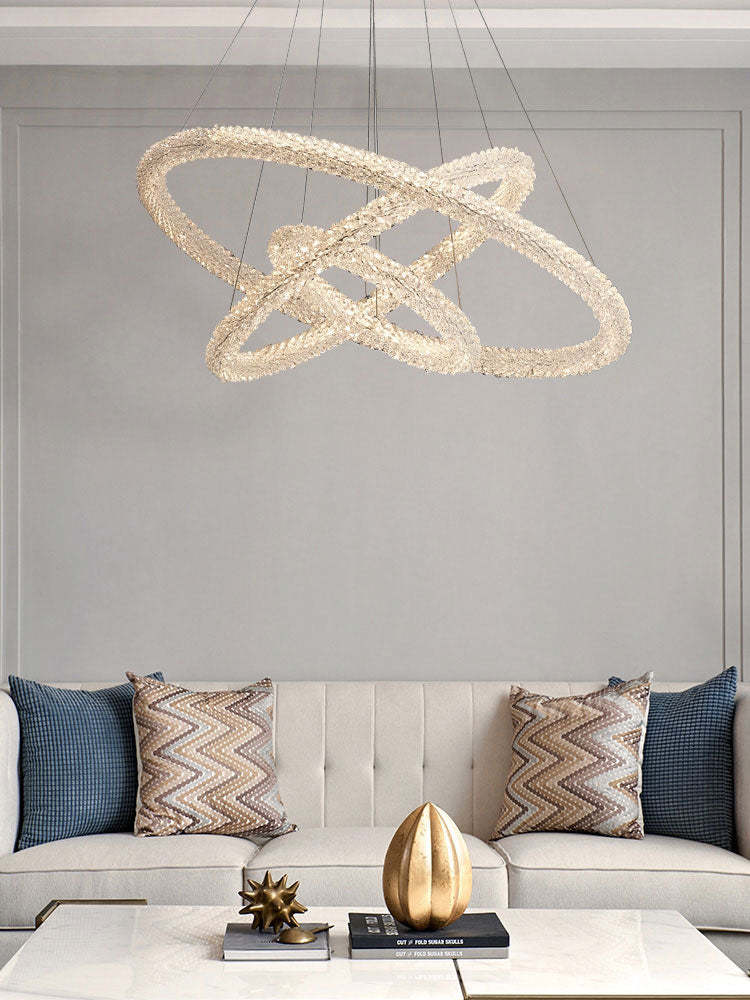 Halo Modern Clear Crystal Ring Chandelier - Image 14