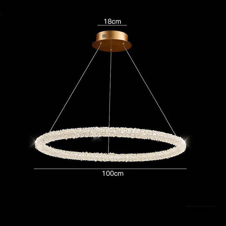 Halo Modern Clear Crystal Ring Chandelier - Image 18