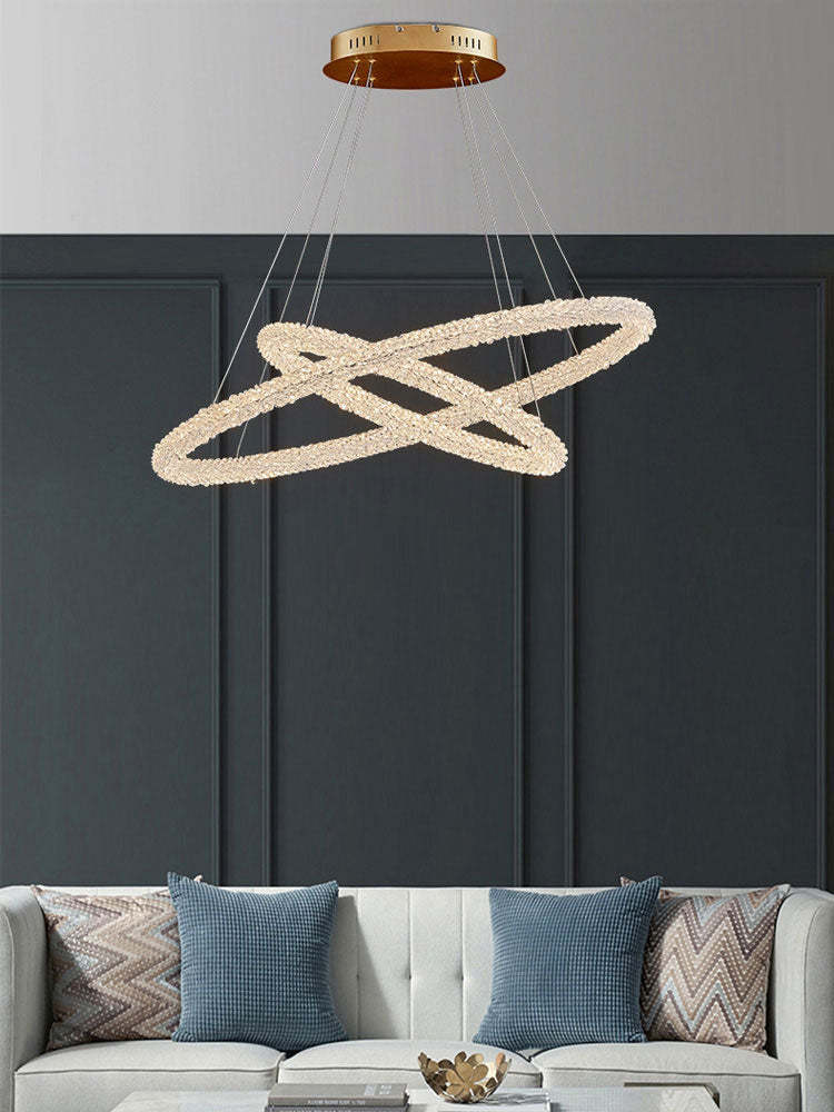 Halo Modern Clear Crystal Ring Chandelier - Image 2
