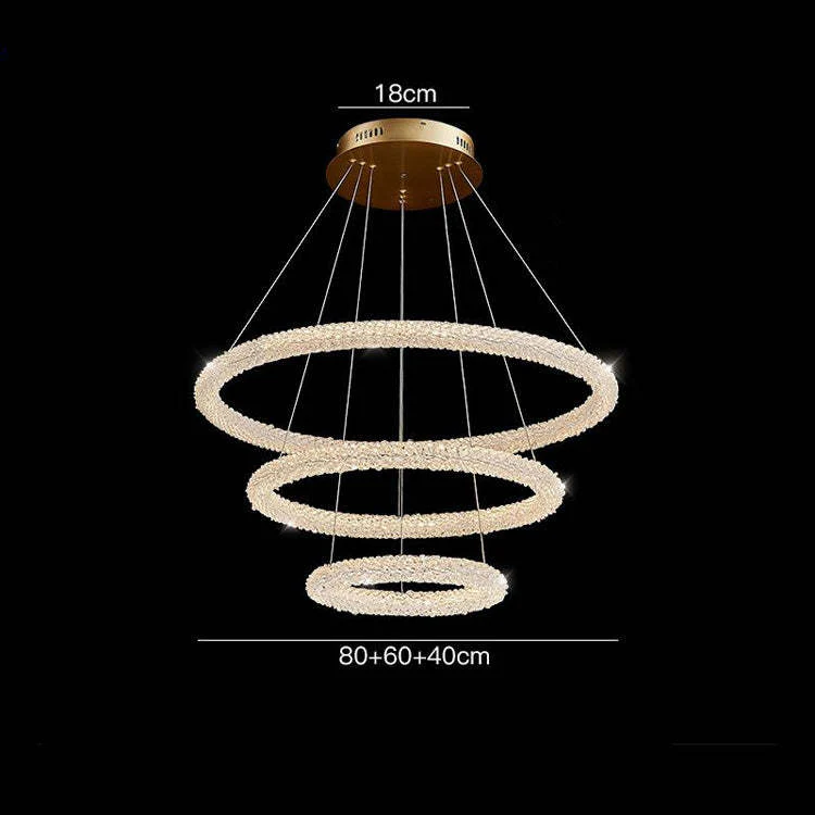 Halo Modern Clear Crystal Ring Chandelier - Image 22