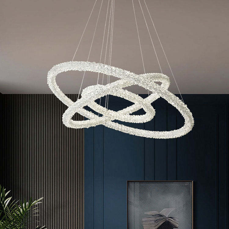 Halo Modern Clear Crystal Ring Chandelier - Image 3