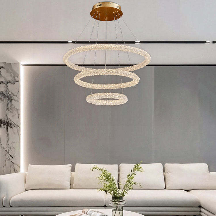 Halo Modern Clear Crystal Ring Chandelier - Image 4