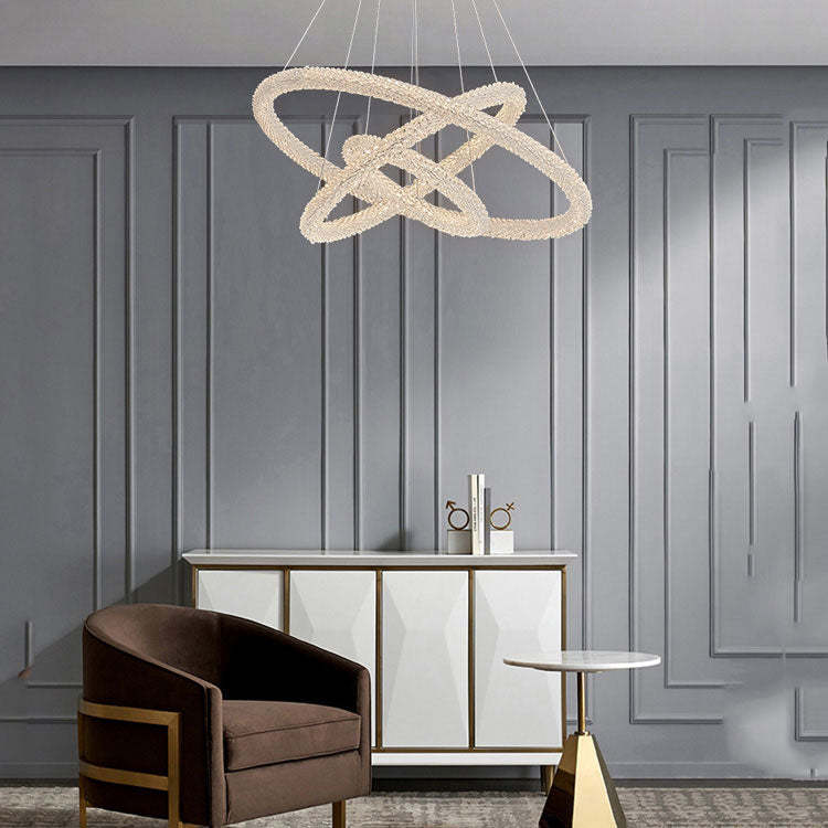 Halo Modern Clear Crystal Ring Chandelier - Image 5