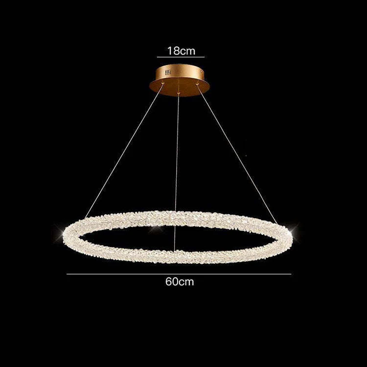 Halo Modern Clear Crystal Ring Chandelier - Image 8