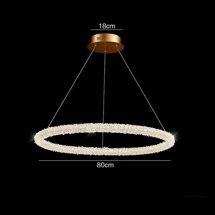 Halo Modern Clear Crystal Ring Chandelier - Image 9