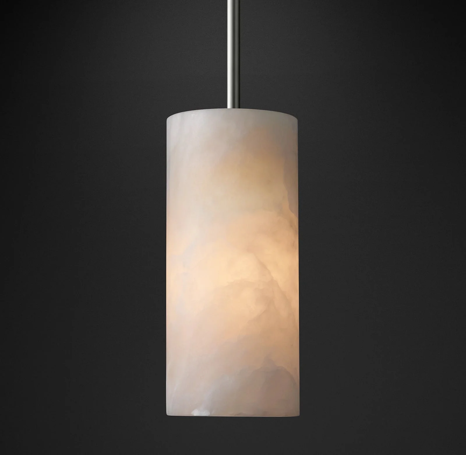 Hand Carved Alabaster Cylinder Pendant Light - Image 26