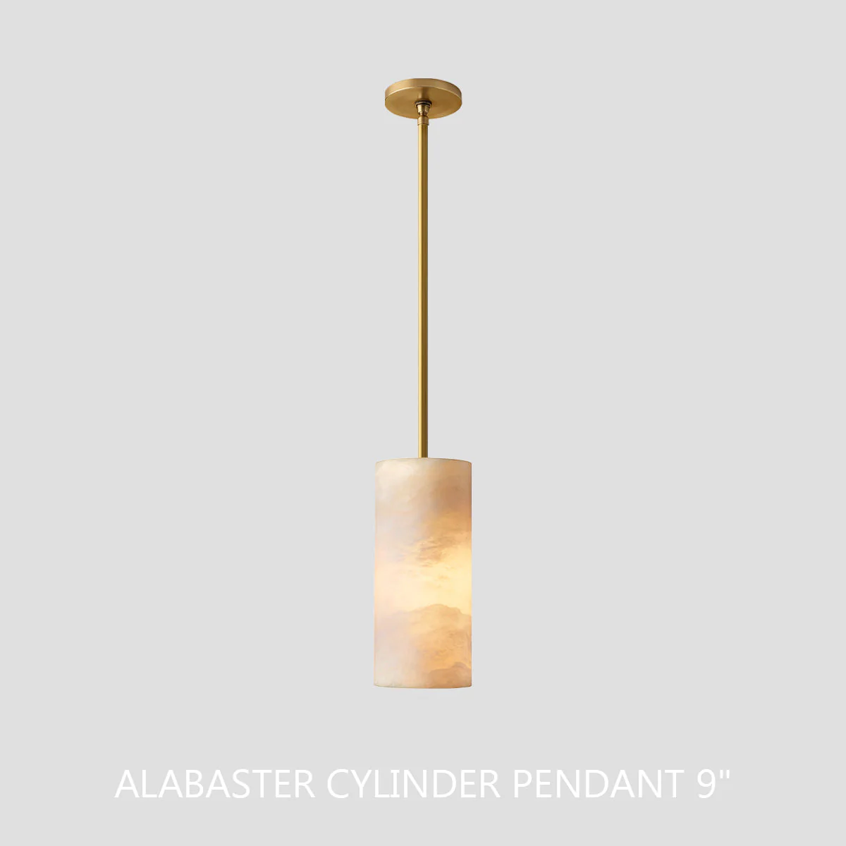 Hand Carved Alabaster Cylinder Pendant Light - Image 31